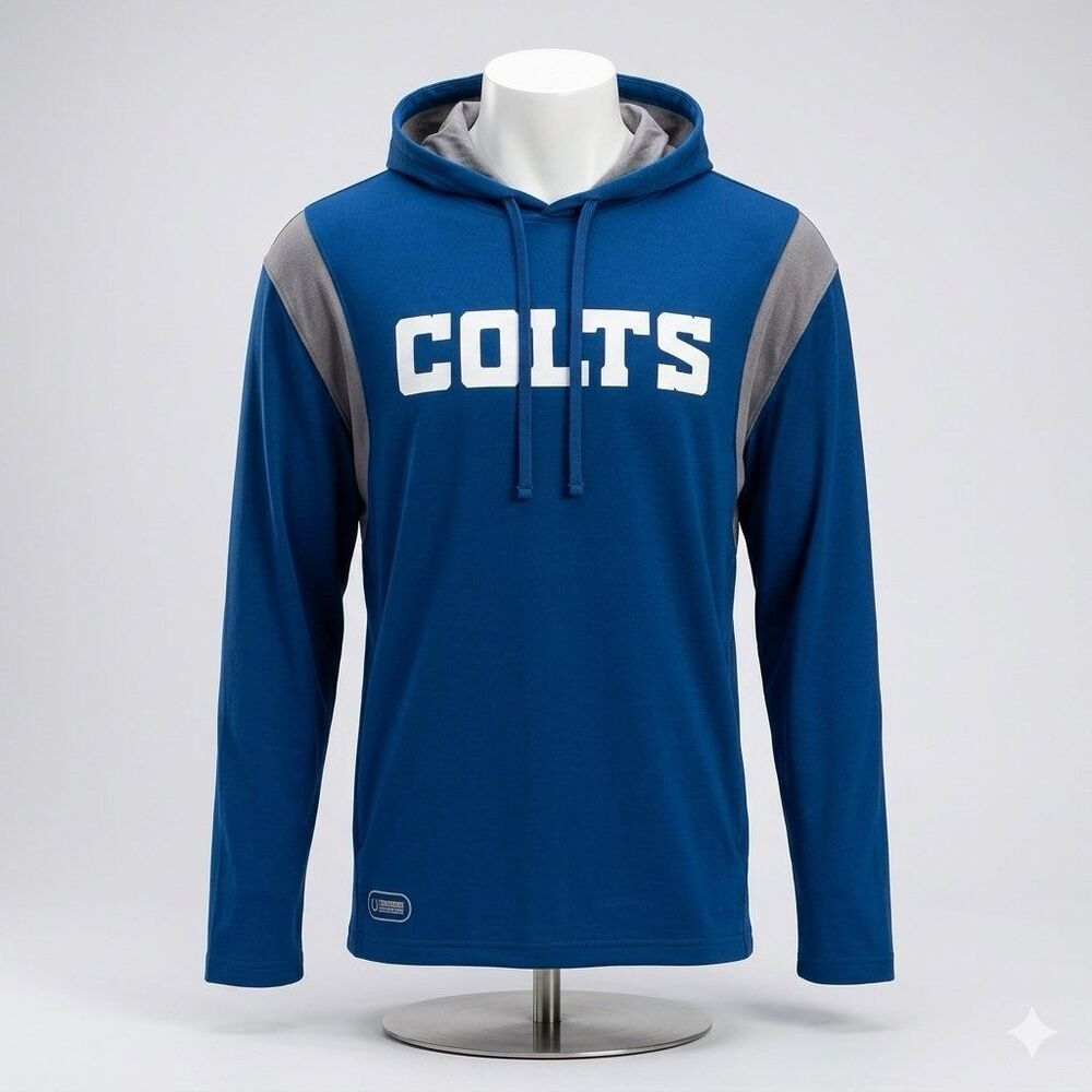 NFL Indianapolis Colts Hoodie Sweatshirt Royal Blue Performance Sport Size L NEW